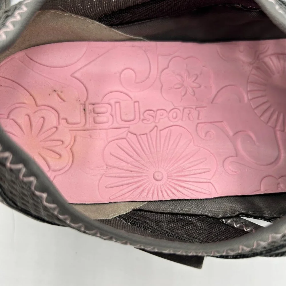 JBU Sport Womens Water Shoes Mesh Evergreen 12M Charcoal Pink